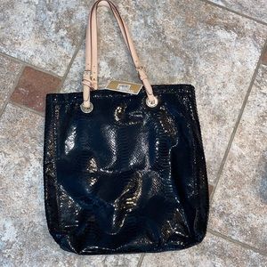 NWT Black MK leather tote crocodile pattern